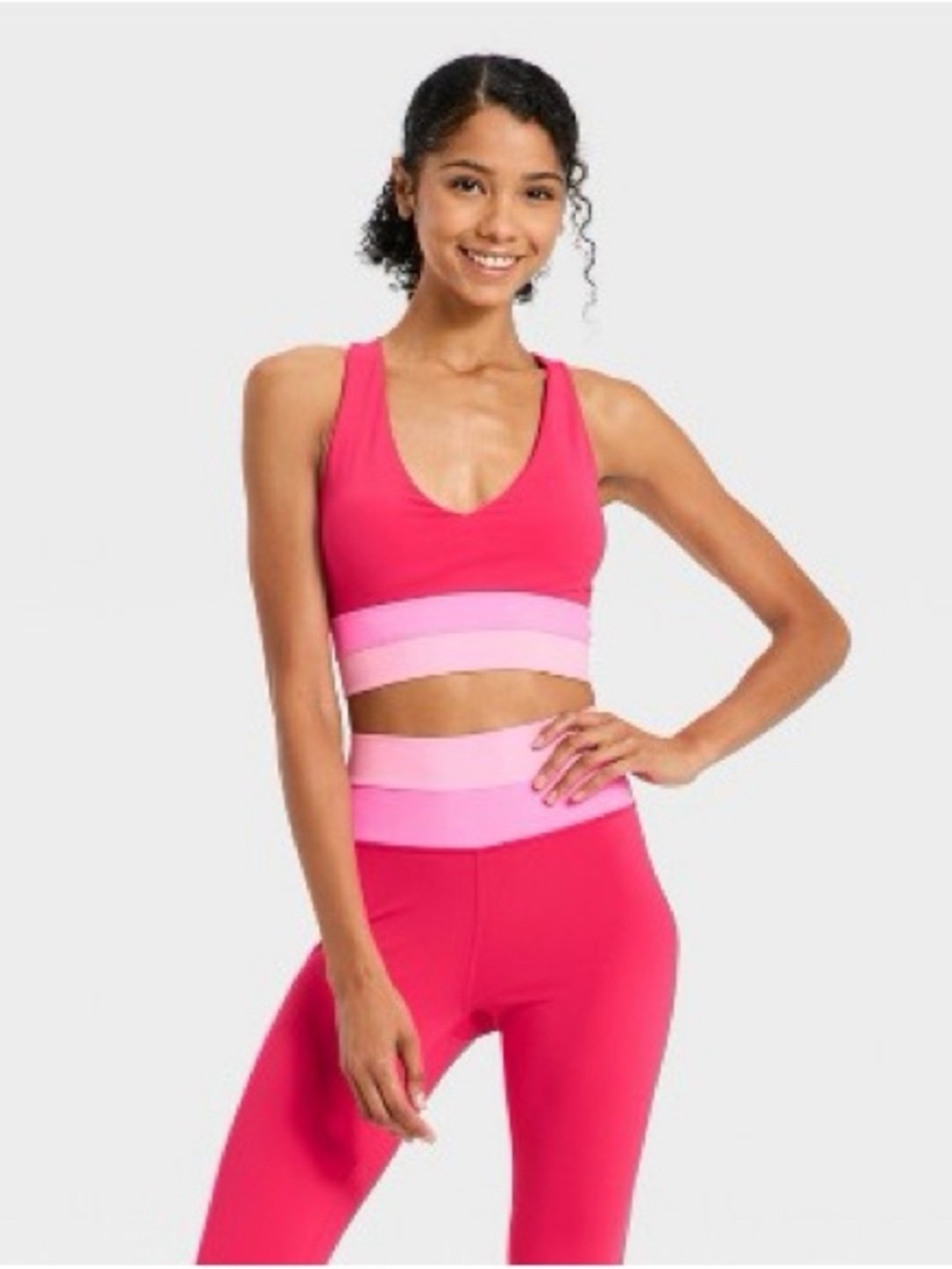 Set! JoyLab Two-Tone Pink Racerback Sports Bras size XL NWT